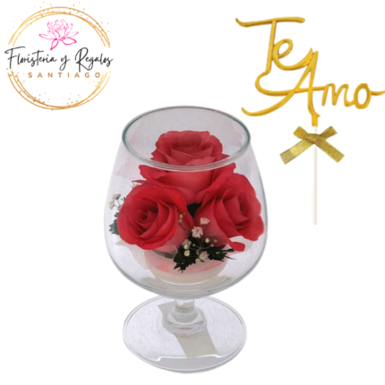 COPA DE 3 ROSAS + TOPPER