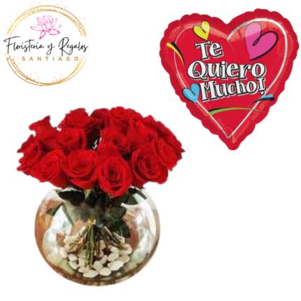 PECERA 18 ROSAS + GLOBO