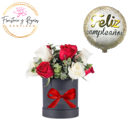 BOX DE 8 ROSAS + GLOBO