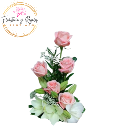 ARREGLO 5 ROSAS Y LILIUM