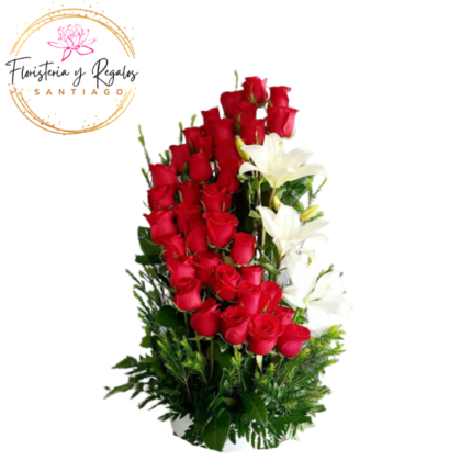 ARREGLO DE 24 ROSAS Y LILIUM
