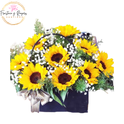 CARTERA DE 9 GIRASOLES Y FOLLAJE