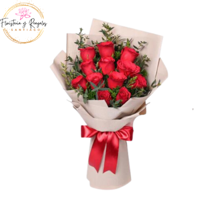 RAMO 12 ROSAS ENVOLTURA ESPALDA