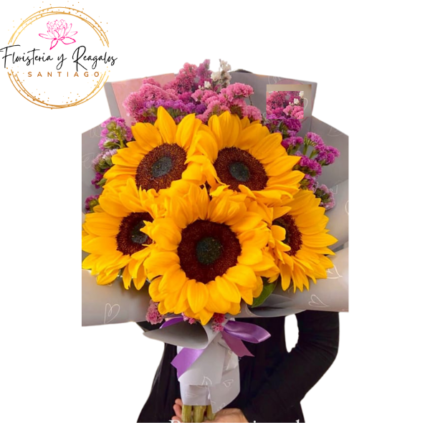 ESTUPENDO RAMO 5 GIRASOLES