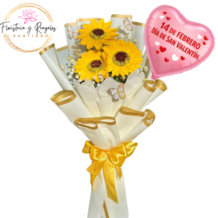 RAMO 3 GIRASOLES JABON Y GLOBITO